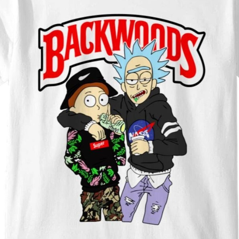 Rick  Morty Backwoods Hip Hop Rapper Graphic T-Shirt Streetwear Fan Gift Tee 91 - Picture 2 of 5